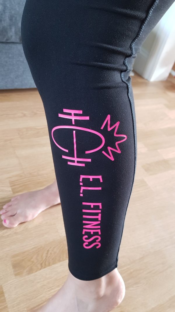 Ladies plain black leggings with logo