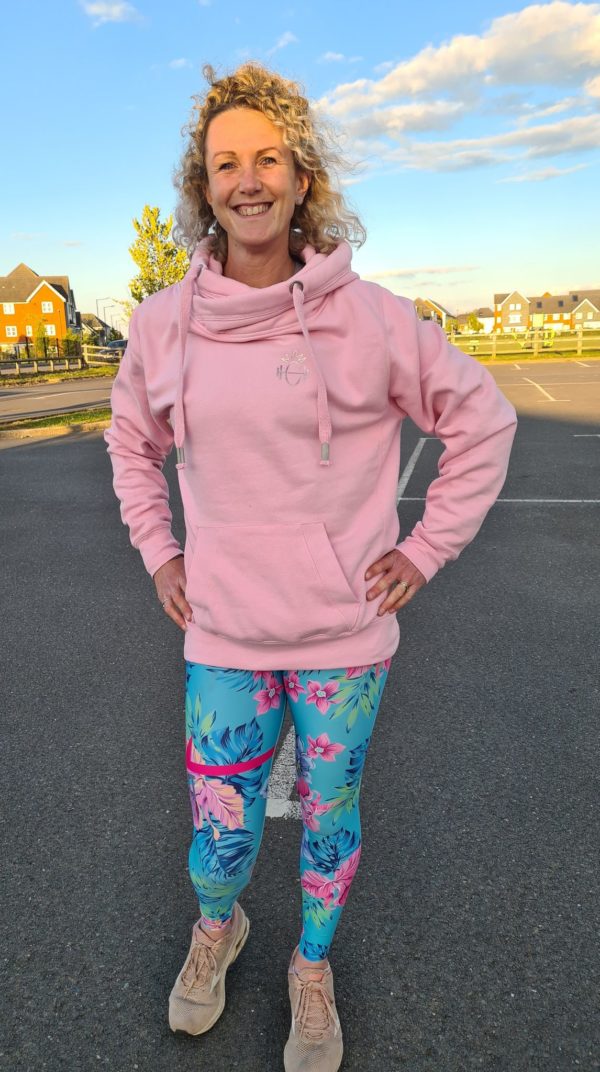Super soft baby pink cross neck hoody - Image 3
