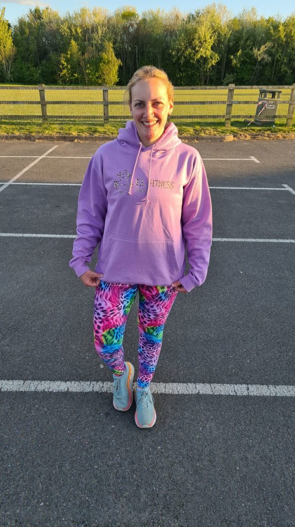 Lavender leopard print logo hoody - Image 2